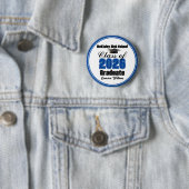 Personalisierte blaue Abschlussfeier der Klasse 20 Button (Beispiel)