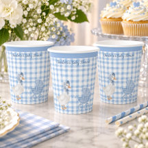 Personalisierte Blaue Aquarell-Gans-Baby-Party