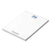 Personalisierte Blaue Aquarell-Krabbe Sommerstrand Notizblock (Rotiert)