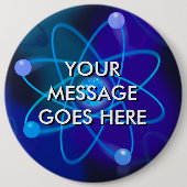 Personalisierte blaue Atomstruktur Button (Vorderseite)