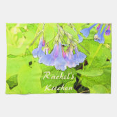 Personalisierte blaue Bell Blume Virginias Geschirrtuch (Horizontal)