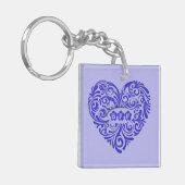 Personalisierte Blaue BESTE FREUNDIN Herzkette Schlüsselanhänger (Vorderseite links)