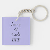 Personalisierte Blaue BESTE FREUNDIN Herzkette Schlüsselanhänger (Rückseite)