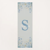 Personalisierte Blaue Blume Monogramm Yogmata Yogamatte (Vorderseite)