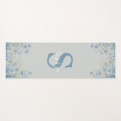 Personalisierte Blaue Blume Monogramm Yogmata Yogamatte (Vorderseite (Horizontal))