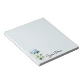 Personalisierte, blaue, Blumen-Notizen Notizblock (angewinkelt)