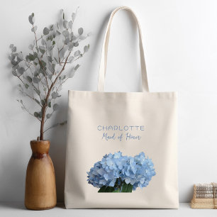 Personalisierte blaue Blumen-Tragetasche für die H Tragetasche