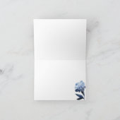 Personalisierte blaue Blumenmonogramm-Initialen fü (Innenseite)