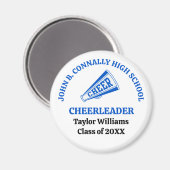 Personalisierte blaue Cheerleaderin der High Schoo Magnet (Vorderseite/Rückseite)
