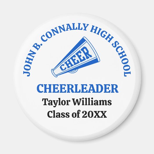 Personalisierte blaue Cheerleaderin der High Schoo Magnet (Vorne)