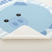 Personalisierte blaue Chubby Schwein Sherpa Decke Sherpadecke (3/4)