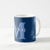 Personalisierte blaue Cloud-Tasse Kaffeetasse (VorderseiteRechts)