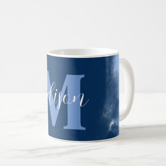 Personalisierte blaue Cloud-Tasse Kaffeetasse (VorderseiteRechts)