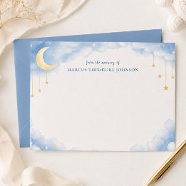 Personalisierte blaue Dankeskarten für Baby Shower Mitteilungskarte