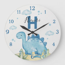 Personalisierte blaue Dinosaurier-Kinderzimmer-Wan
