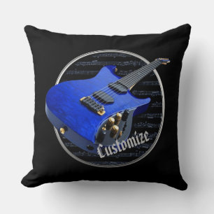 Personalisierte blaue E-Gitarre Kissen