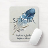 Personalisierte Blaue Feder Benutzerdefinierter Na Mousepad (Mit Mouse)