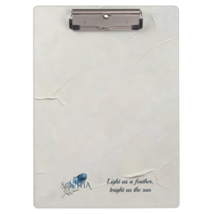 Personalisierte Blaue Feder mit individuellem Name Klemmbrett