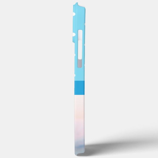 Personalisierte blaue Federpunkte Case-Mate iPhone Hülle (Rückseite / Links)