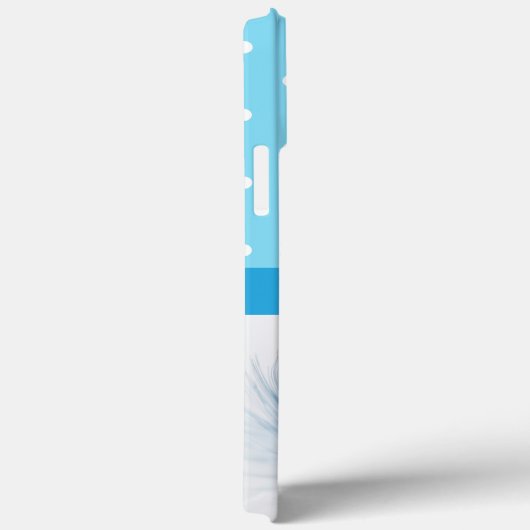 Personalisierte blaue Federpunkte Case-Mate iPhone Hülle (Rückseite / Rechts)