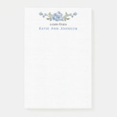Personalisierte blaue florale individuelle Korresp Post-it Klebezettel (Vorderseite)