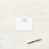 Personalisierte blaue florale maßgeschneiderte Kor Post-it Klebezettel (Auf Schreibtisch)