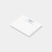 Personalisierte blaue florale maßgeschneiderte Kor Post-it Klebezettel (angewinkelt)