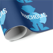 Personalisierte blaue geschenkpapier (Rolleneckpunkt)