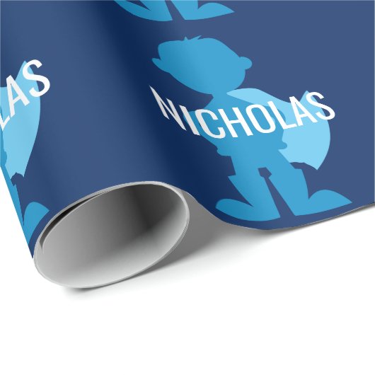 Personalisierte blaue geschenkpapier (Rolleneckpunkt)