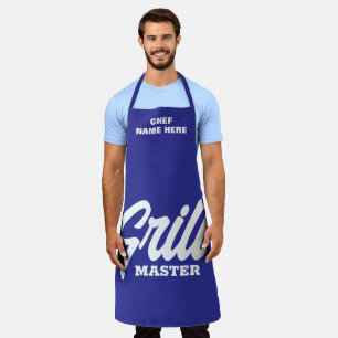 Personalisierte blaue Grill Master BBQ-Schürze für Schürze