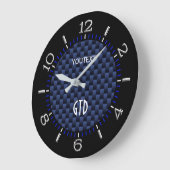 Personalisierte blaue große wanduhr (Winkel)