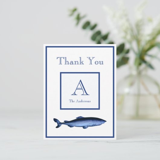 Personalisierte Blaue Hai-Küste Postkarte (Stehend Vorderseite)