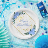 Personalisierte Blaue Hortensie Pappteller (Party)