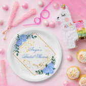 Personalisierte Blaue Hortensie Pappteller (Party)