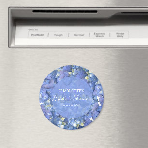 Personalisierte Blaue Hortensien-Blüten Hochzeitss Magnet
