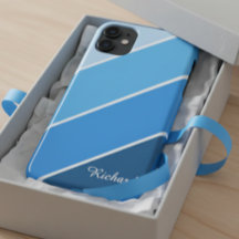 Personalisierte blaue iPhone-Hülle mit Namen für i