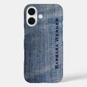 personalisierte blaue Jeans iPhone 16 Hülle