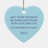 Personalisierte blaue keramik ornament (Hinten)