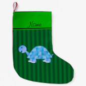 Personalisierte blaue kleiner weihnachtsstrumpf (Vorderseite)