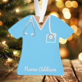 Personalisierte Blaue Krankenschwester Ornament