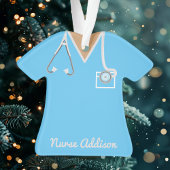 Personalisierte Blaue Krankenschwester Ornament