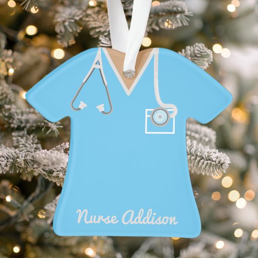 Personalisierte Blaue Krankenschwester Ornament