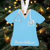 Personalisierte Blaue Krankenschwester Ornament