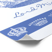 Personalisierte blaue Krone Poster (Ecke)