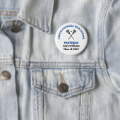 Personalisierte Blaue Lacrosse-Schulmannschaft der Button (Beispiel)