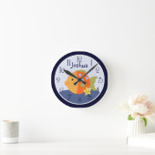 Personalisierte Blaue Lagune/Fischuhr Runde Wanduhr (Zuhause)
