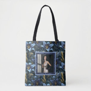 Personalisierte Blaue Lilien Inspirierte Kindergeb Tasche