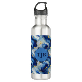 Personalisierte blaue Marmorflasche Edelstahlflasche