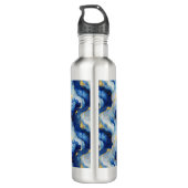 Personalisierte blaue Marmorflasche Edelstahlflasche (Rückseite)