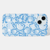Personalisierte Blaue Muscheln Case-Mate iPhone Hülle (Rückseite (Horizontal))